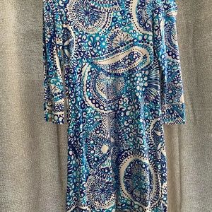 Medium Lilly Pulitzer Quarter Length Sleeve Dress Paisley with Button Detail